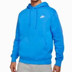 NIKE SPORTSWEAR CLUB FLEECE BLUE PULLOVER HOODIE